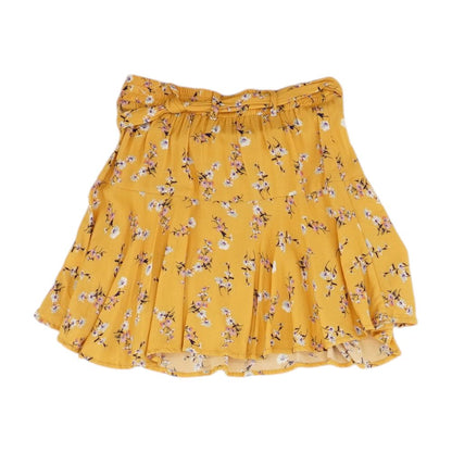 Yellow Floral Mini Skirt