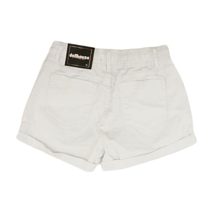 White Solid Active Shorts