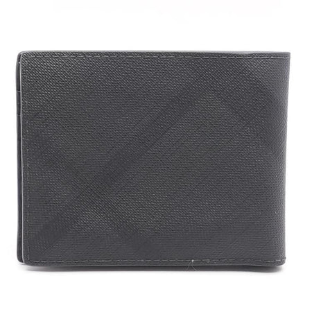 Charcoal Check Leather Bifold Wallet
