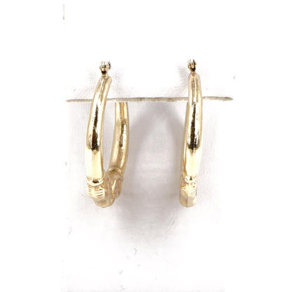 14K Gold Rams Head Polished Hoop Earrings