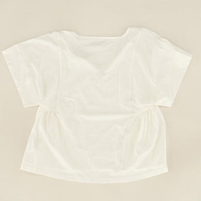 Ivory Solid Short Sleeve Blouse