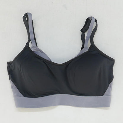 Gray Color Block Sports Bra